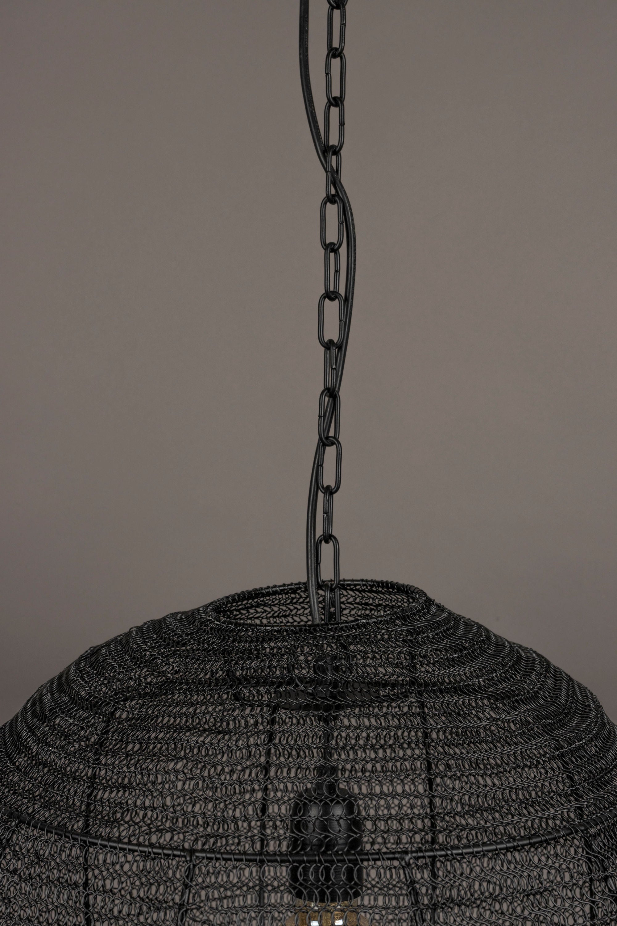 Dutchbone Meezan Black Metal Weave Pendant Light Medium